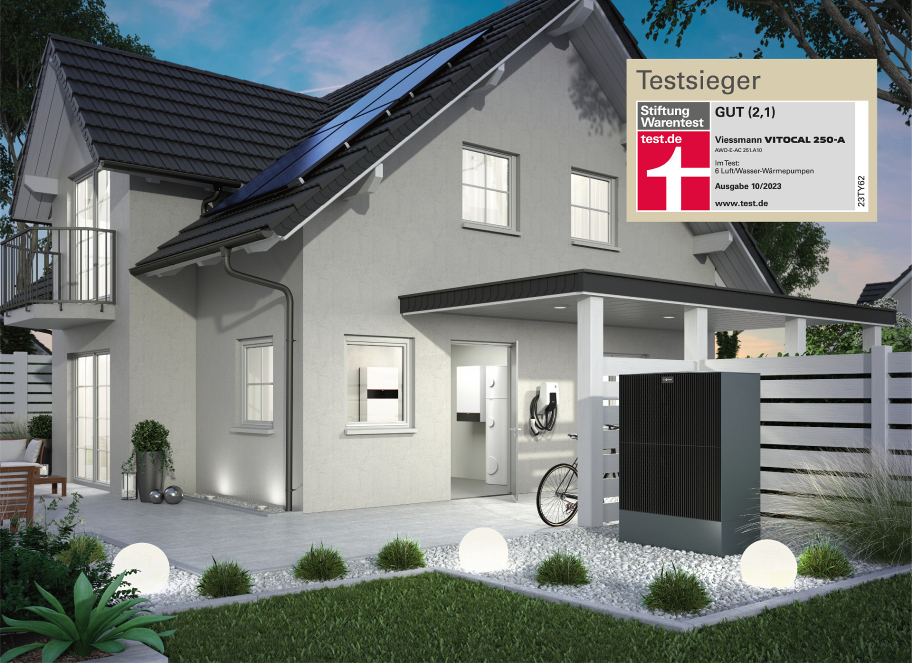 Modernes Einfamilienhaus mit Wärmepumpe